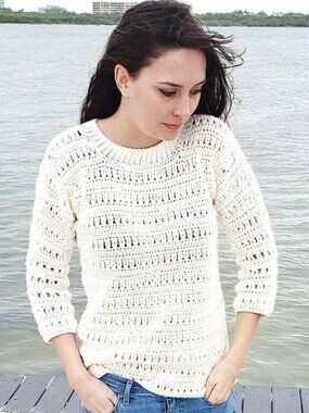 Old Navy Ivory Open Knit Sweater